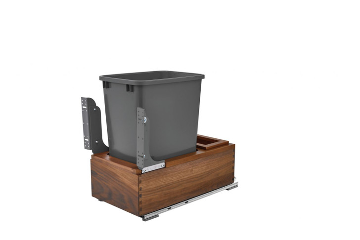 4WC-WN-15DM1-SC Sgl 35 Qt Walnut Btm Wc W/ Blum Sc For Waste Container-Wood-Dark Brown