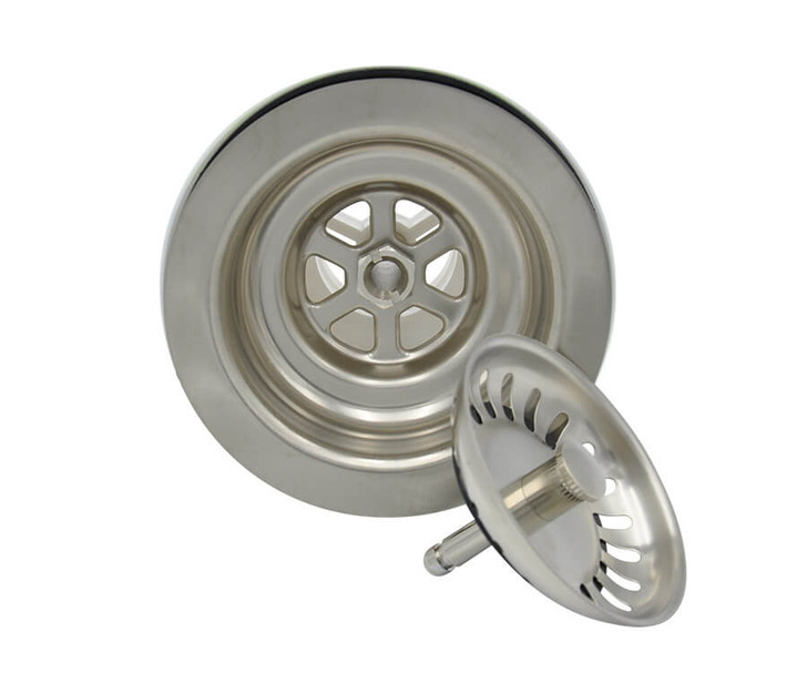 MT300-BRS - 3-1/2" Drain with Brushed Stainless Steel Finish and Removable Basket for Sinks