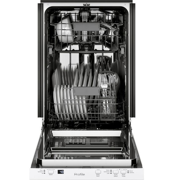 PDT145SGLWW - 4A-DISHWASHERS-GE Profile™ 18" ADA Compliant Stainless Steel Interior Dishwasher with Sanitize Cycle