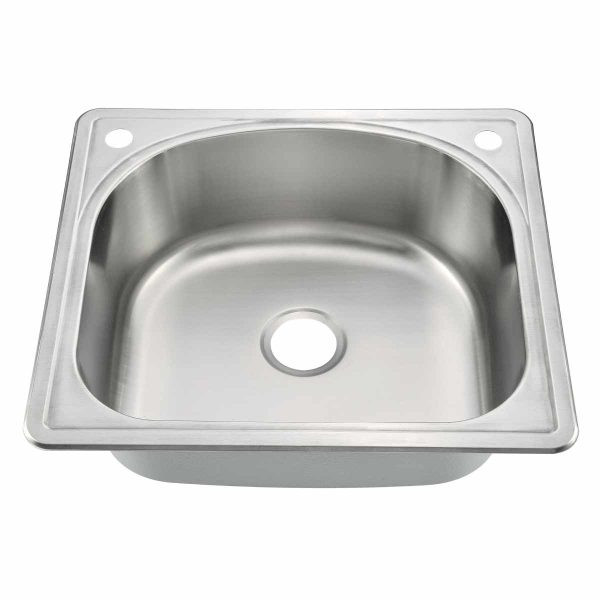 KST25229B-2 - 25 D-Shape Drop-In Top Mount Stainless Steel Single