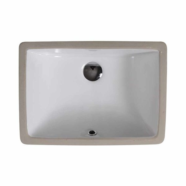 LVU1612W - 16 X 12 Rectangular Undermount Ceramic Bathroom Sink