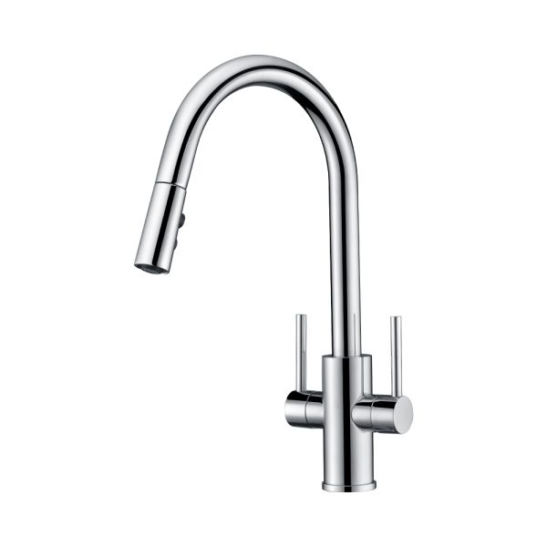 KSK1218C - Two Handles Pull-Down One Hole Kitchen Faucet – KSK1218