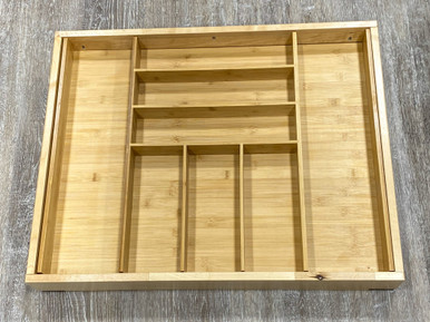 IGT WOOD TRAY Wウッドトレー W竹 CK-030 ⑤ CTO30 Wood Cutlery Tray Organizer- 25-1/8