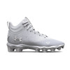Under Armour Spotlight Franchise 2.0 RM Junior Football Cleats - White/White/Silver Metallic