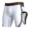 Champro Wind-Up Senior Baseball Compression Sliding Shorts w/Cup - White