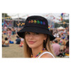 Penguin Black Bucket Hat with Rainbow Penguin Logo