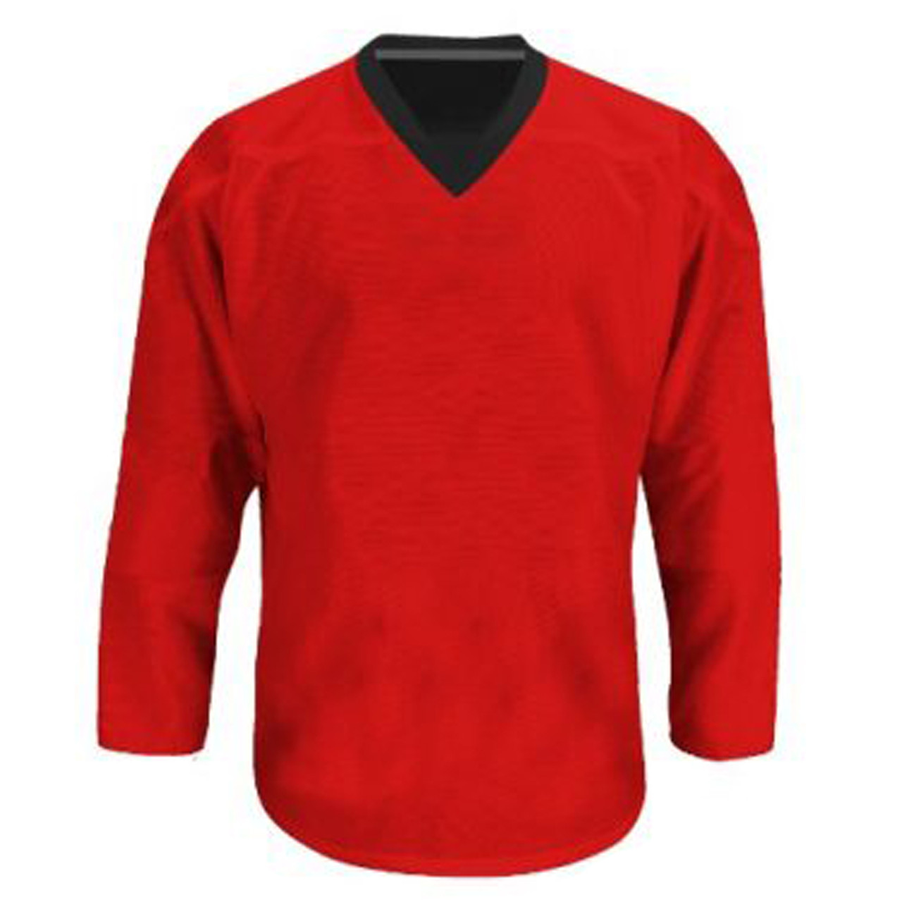 red and black hockey jersey