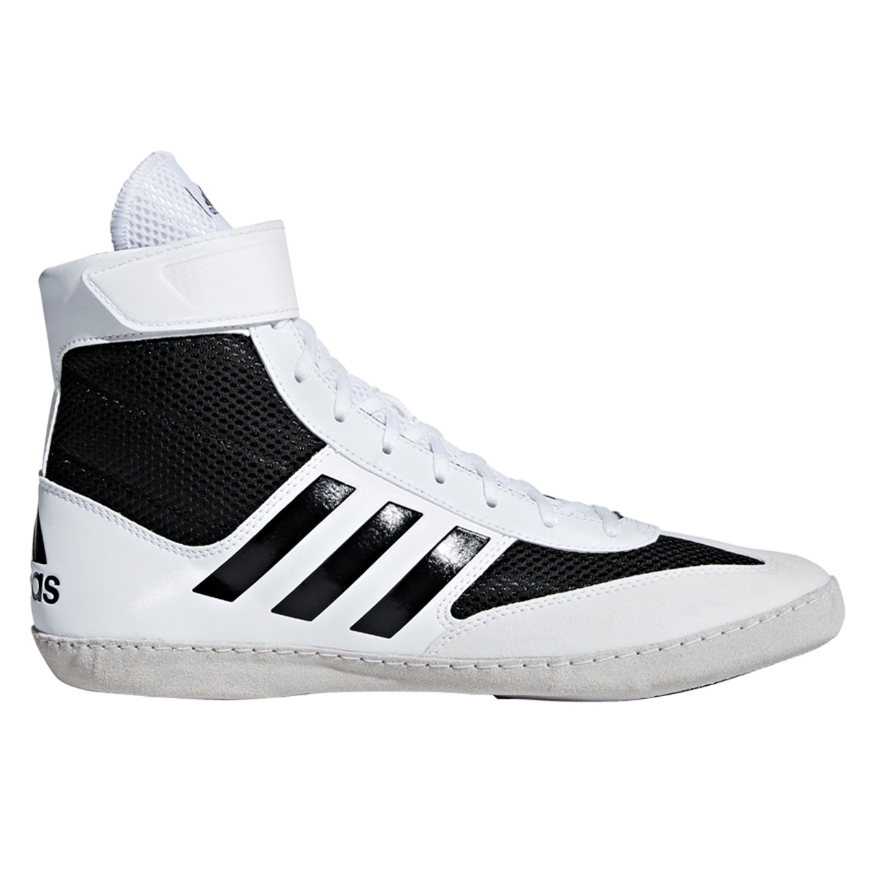 white and black wrestling shoes