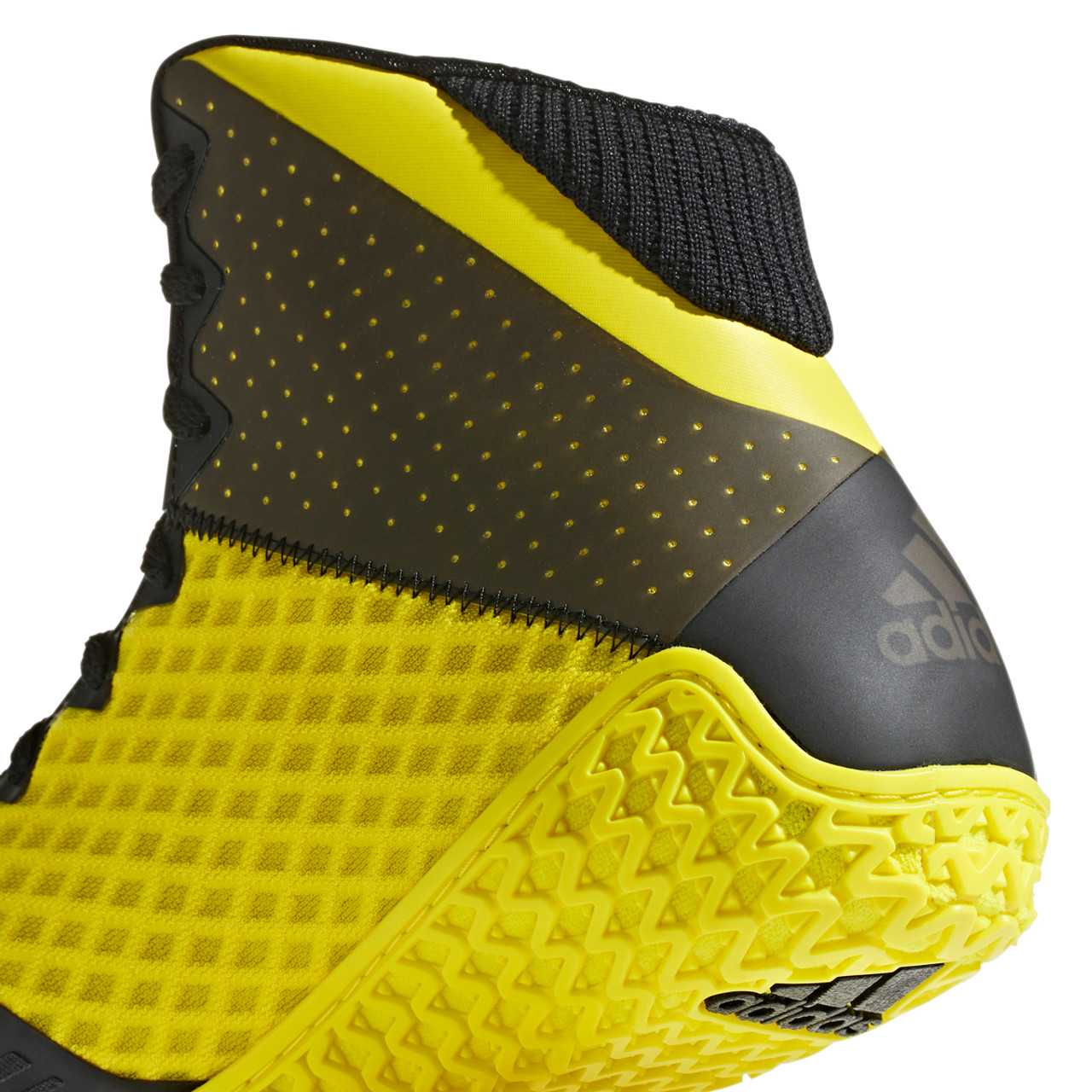 adidas Men's Mat Wizard Hype Wrestling Shoes (5.5, Black/Gold