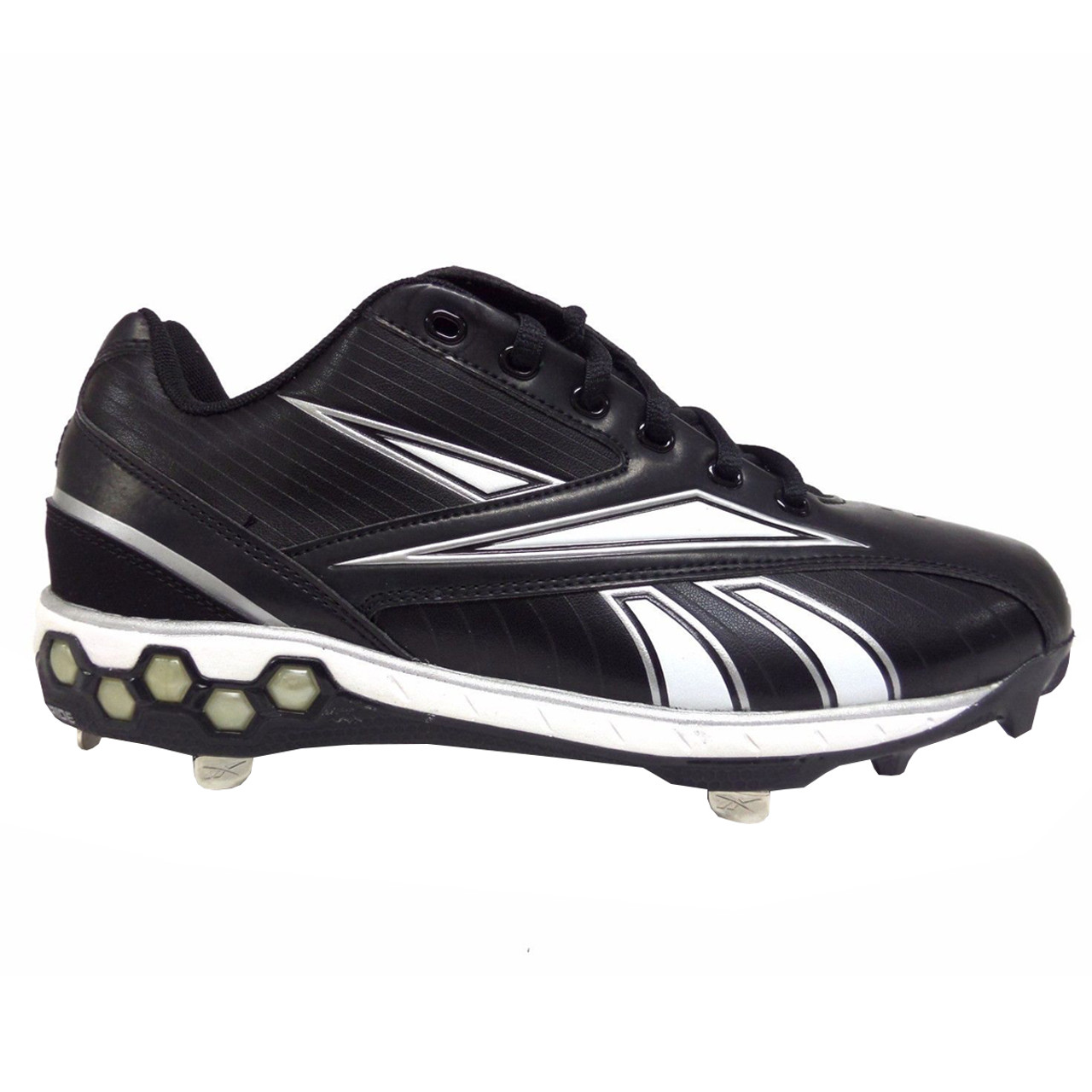 black and white baseball cleats