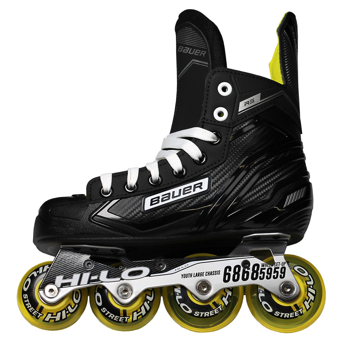 Bauer RS Junior Inline / Roller Hockey Skates - Black, Yellow