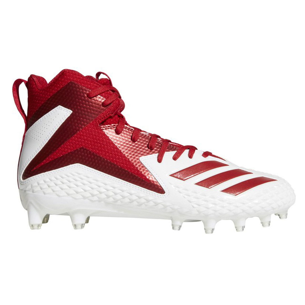 white and red football cleats