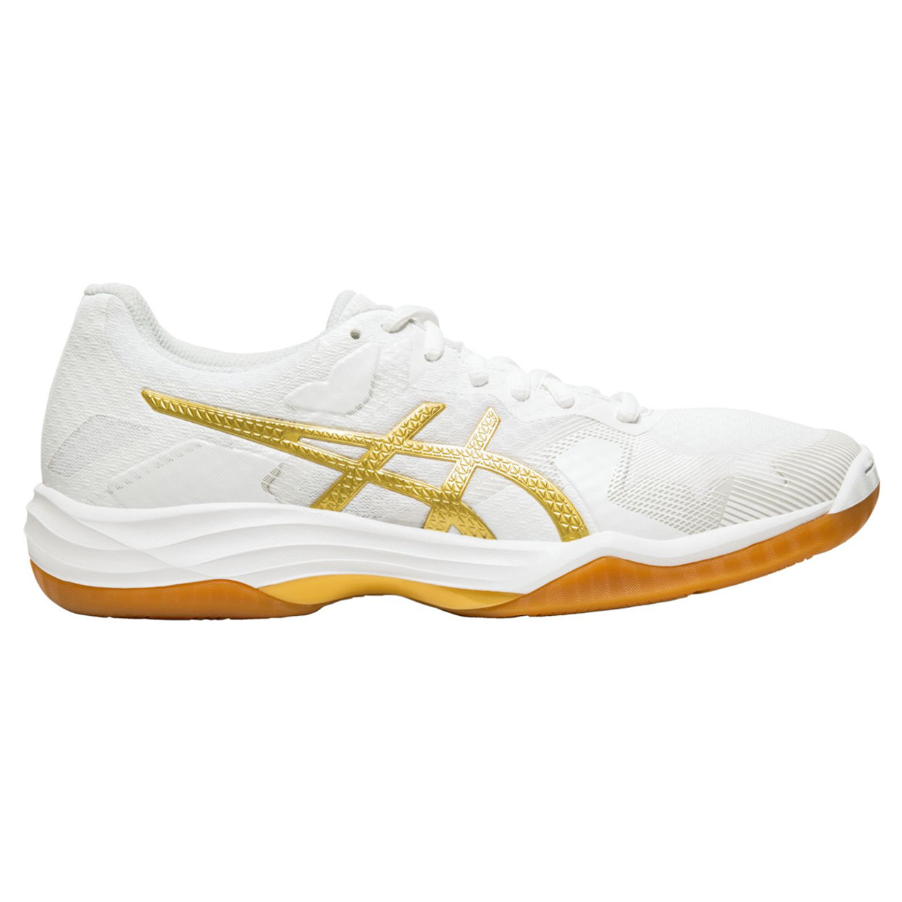 asics white and gold