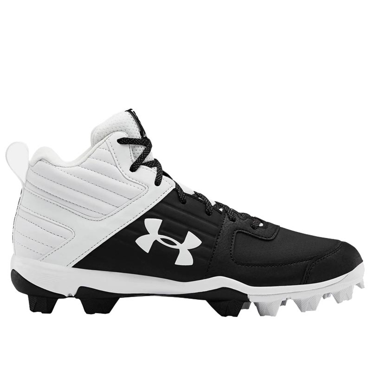 black and white baseball boots