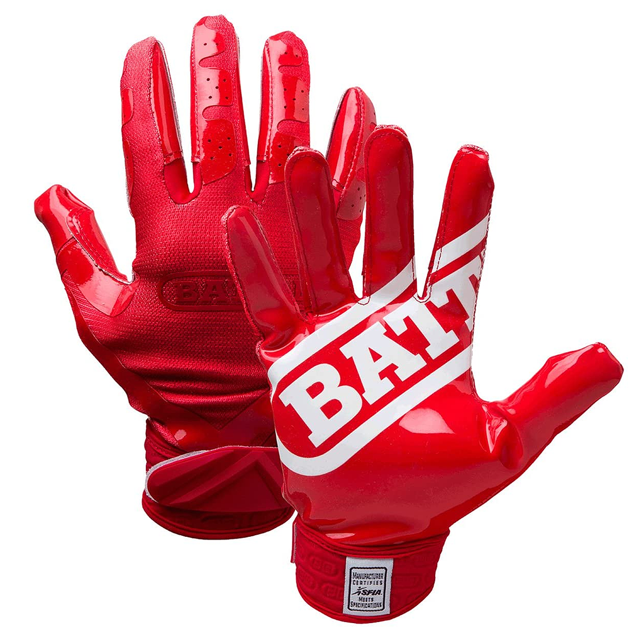 red football receiver gloves