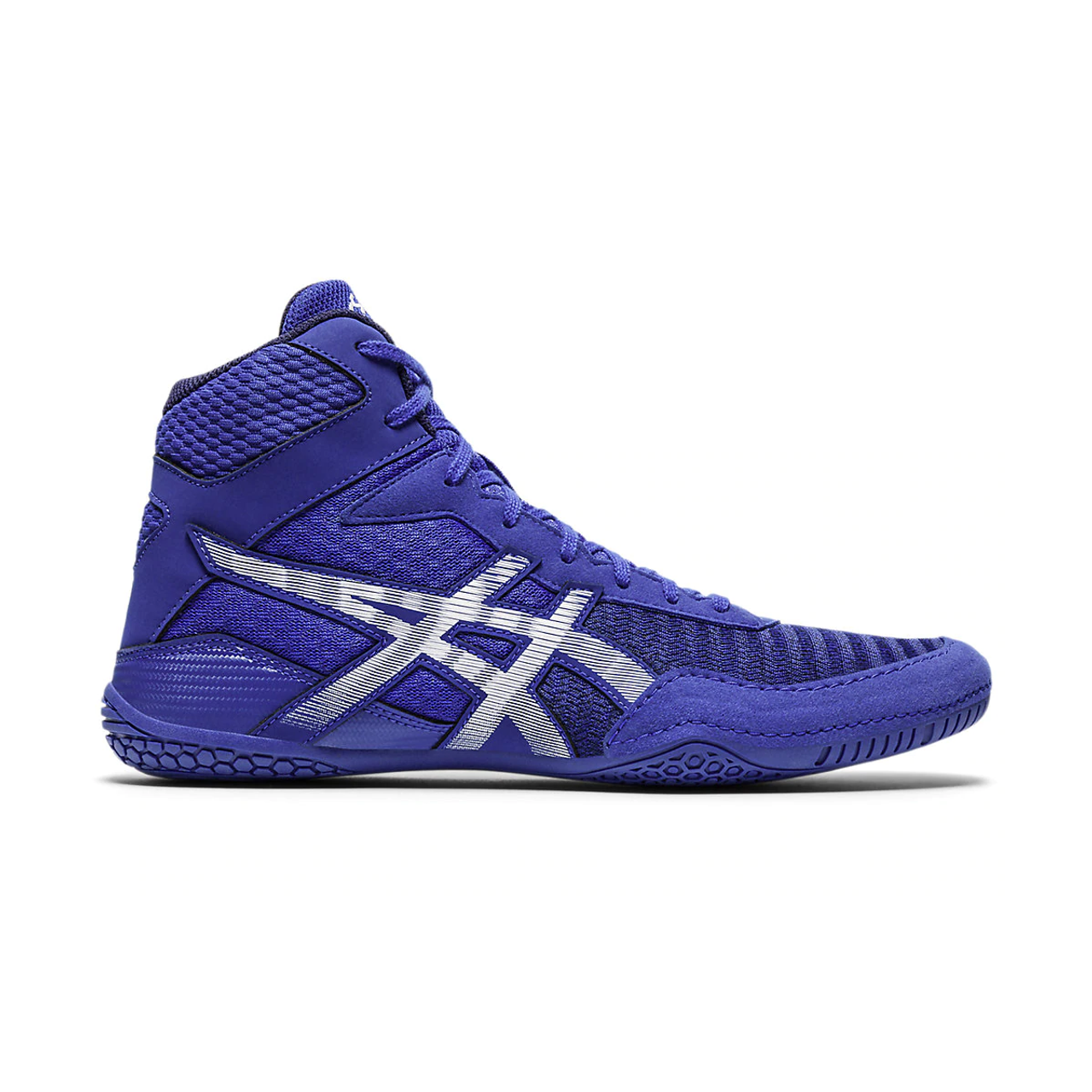 blue asics wrestling shoes