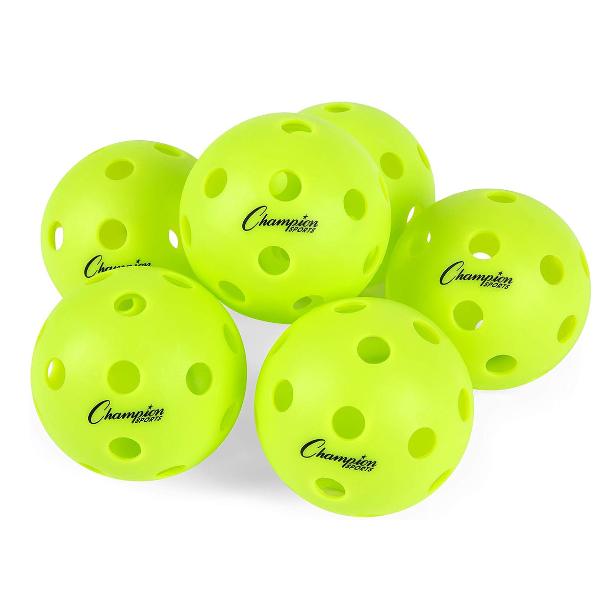 Champion Injection Molded Indoor Pickleball 6 Ball Set