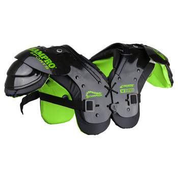 Champro Scorpion Youth Football Should Pads - Grey, Black, Green