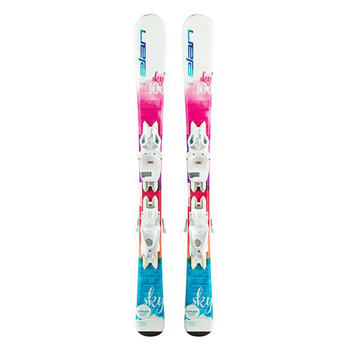 Elan Sky QS Ski's with EL 7.5 Bindings - White, Pink, Blue