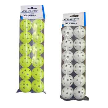 Champro Plastic Poly Molded 5" Baseball / Golf Training Balls - 12 Pack
