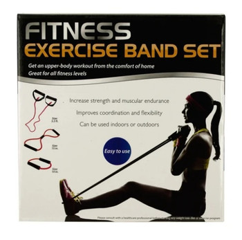 Fitness Band Set 3 Pack With Bag
