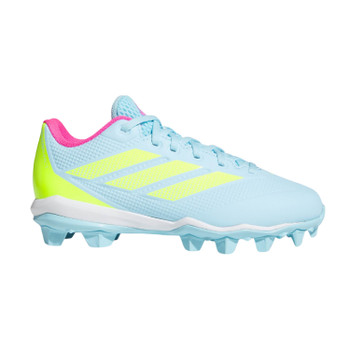 adidas adizero Impact MD K 2.0 Molded Rubber Kids' Baseball & Softball Cleats JR4858  -  Bliss Blue, Lucid Lemon, Lucid Pink