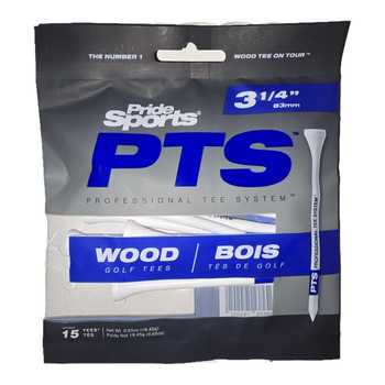 Pride Sports PTS 3 1/4" Wood Golf Tees - White, 15 Count