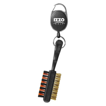 Izzo Golf Club Dual-Sided Brush with Retractable Cord