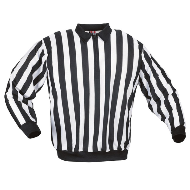 CCM 150 Official Senior Hockey Referee Shirt - Black, White Stripes