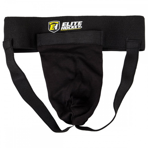 Elite Hockey Adult and Junior Classic Cup and Jock Supporter - Black