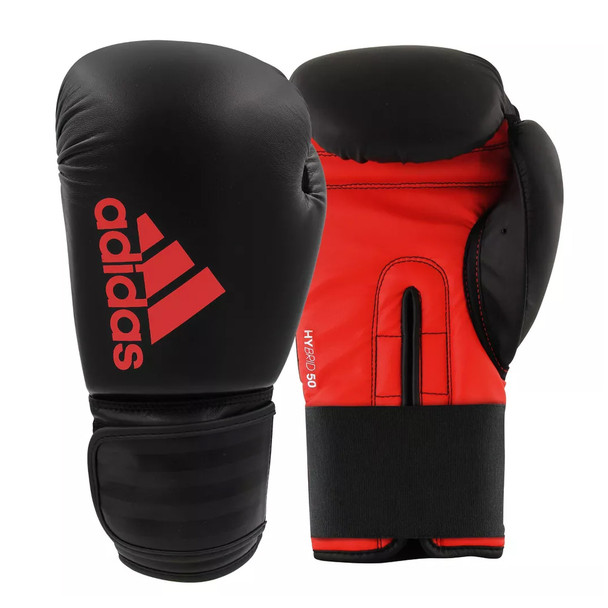 Adidas Hybrid 50 Boxing Gloves - Black, Red