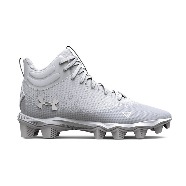 Under Armour Spotlight Franchise 2.0 RM Junior Football Cleats - White/White/Silver Metallic