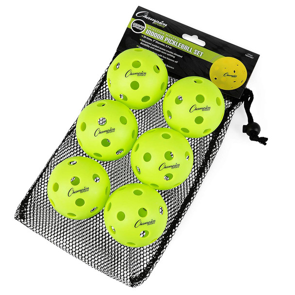 Champion Injection Molded Indoor Pickleball 6 Ball Set