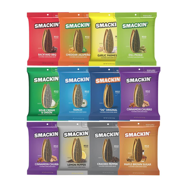 Smackin' Flavored Jumbo Sunflower Seeds - 4 oz Resealable Bags