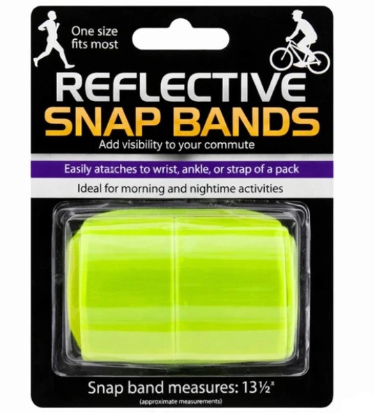 Reflective Snap Bands for Wrist or Ankle - One Size Fits Most / Pack of 2