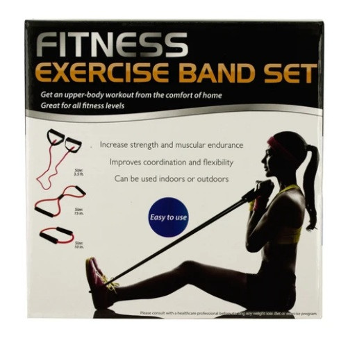 Fitness Band Set 3 Pack With Bag