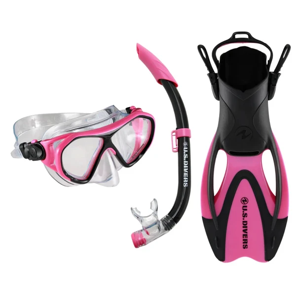 U.S. Divers Dorado Jr Kids' Mask, Snorkel & Fins Set - Pink