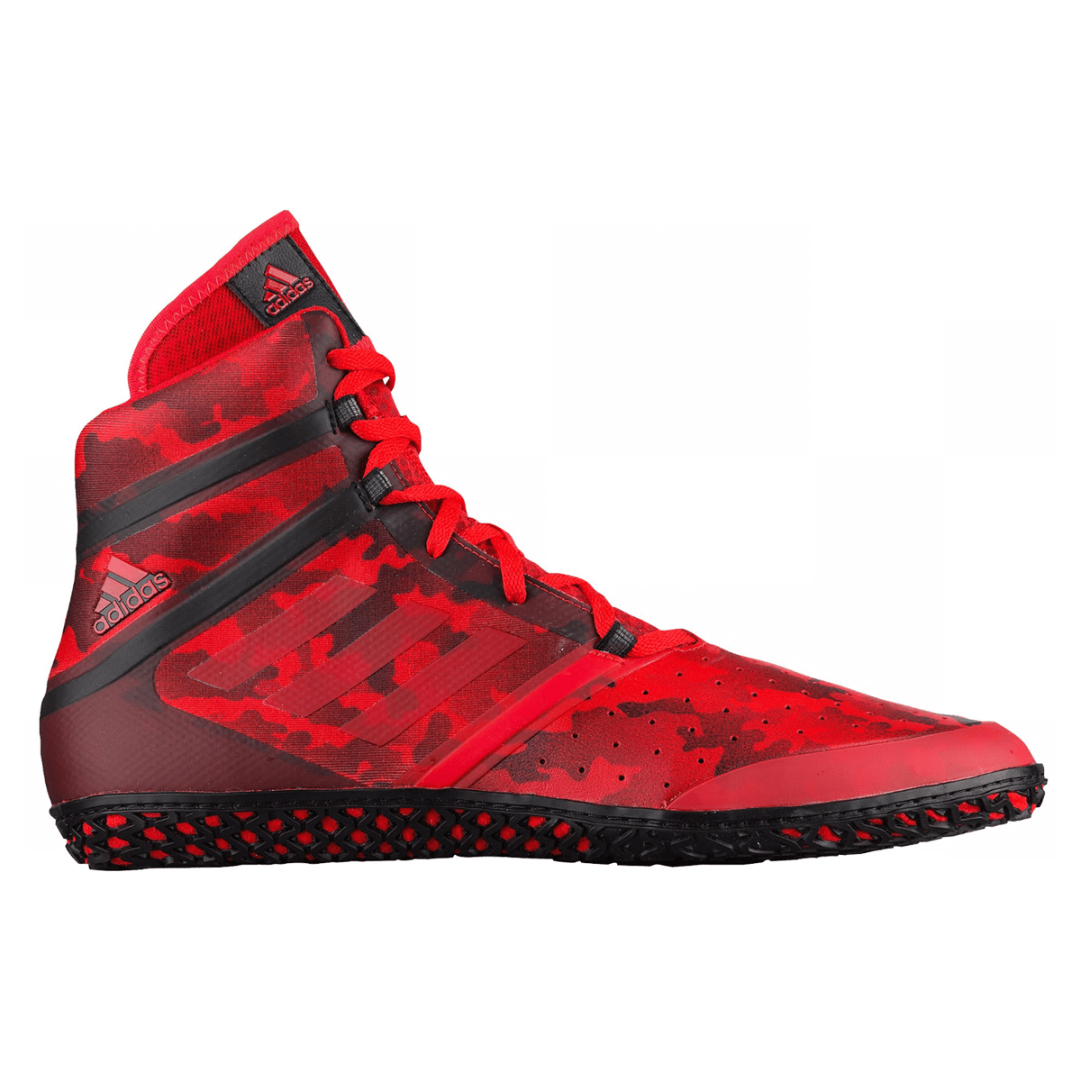 red and black adidas wrestling shoes