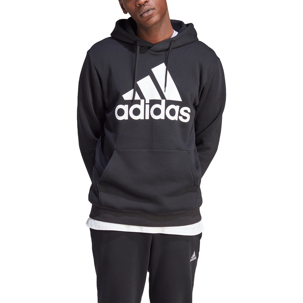 新品☆adidas Originals Logo Hoodie（L） adidas Essential Unisex Black/Orange Brand Love Fleece Hoodie