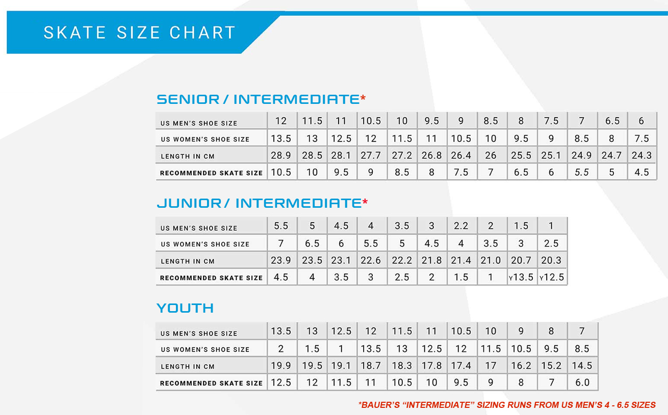 Bauer Hockey Skates Size Chart atelieryuwa.ciao.jp