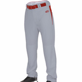 Rawlings Men's Baseball / Softball Pants Open Bottom - Grey, Red