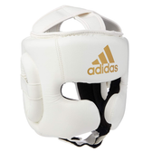 Adidas Super Pro Boxing Training Headgear - White, Gold