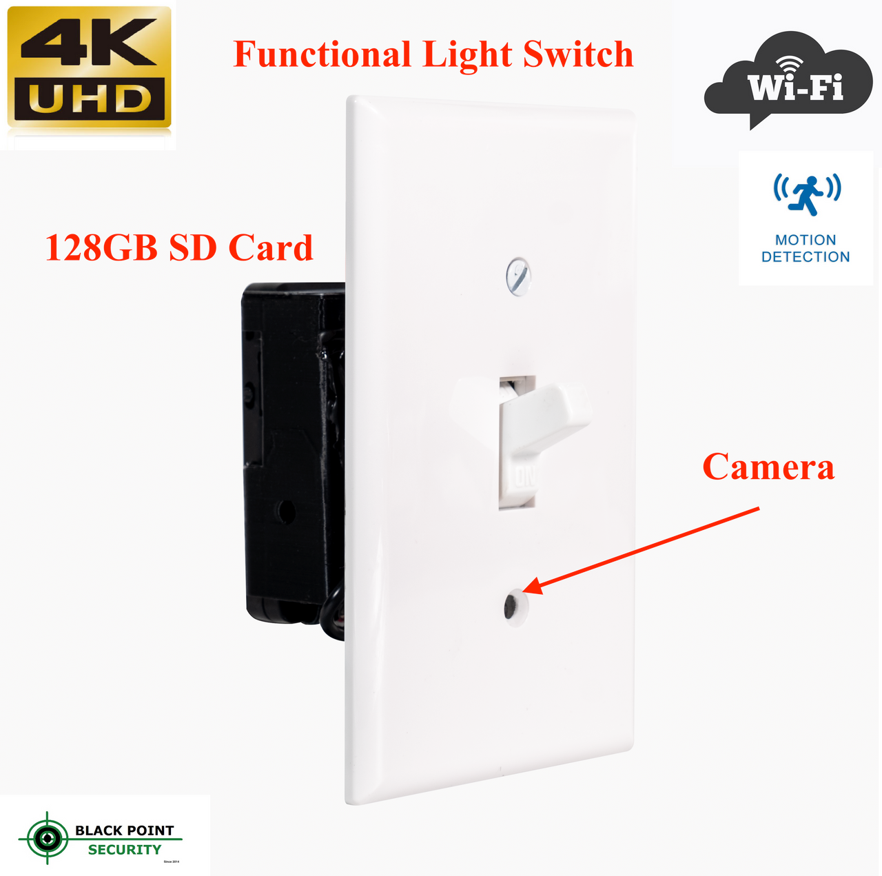 Functional Light Switch Wifi 4K Spy Camera