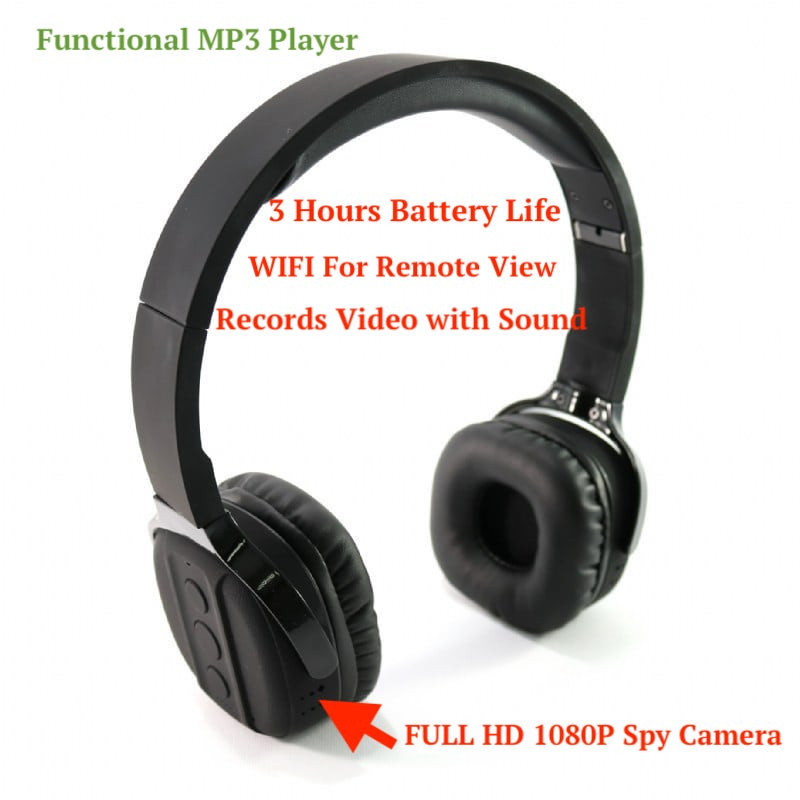 Spy Wireless Full HD Camera LawMate PVEP10W Headphones