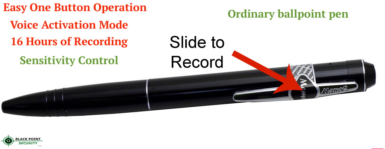 pen voice activated audio spy recorder