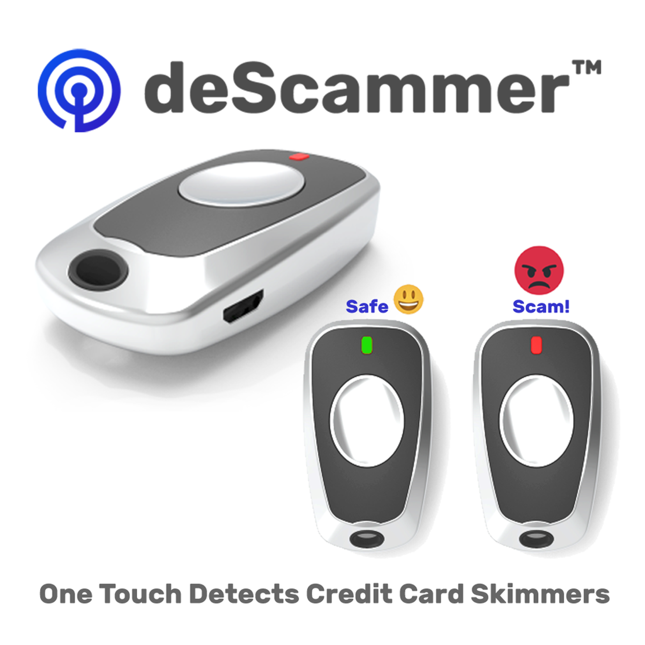 Anti-Spy deScammer One Touch Mini Credit Card Skimmer Detector 