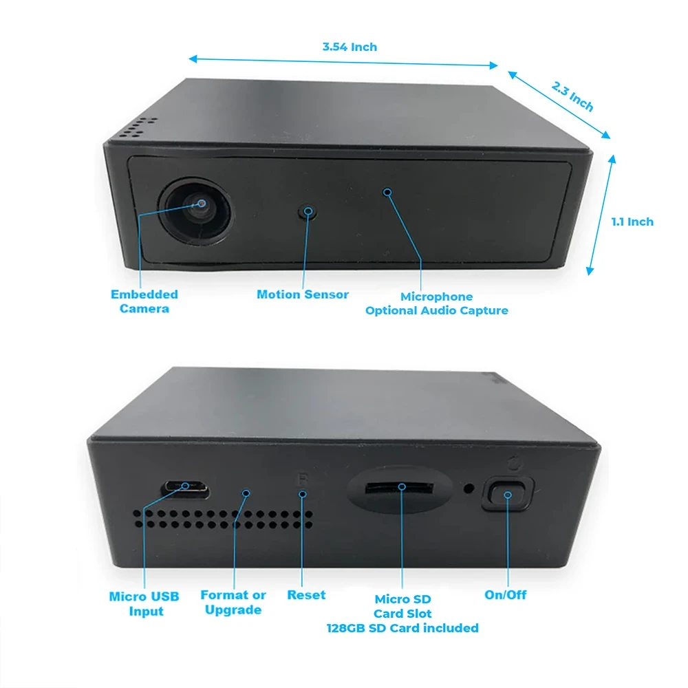 1080p Mini Hidden Dash Cam | Wide-Angle Vehicle DVR Black Box Camera