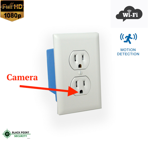 WIFI Wireless IP Live Full HD Hidden AC Wall Plug Outlet Spy Camera DVR Audio