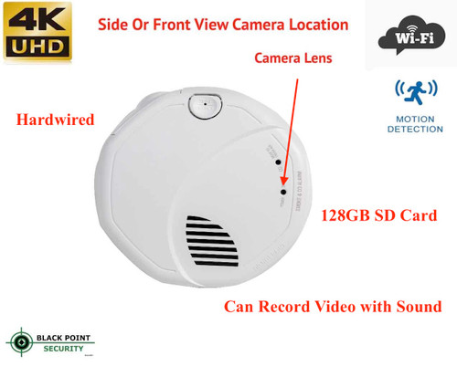 Wireless Spy 4K Camera WIFI in Smoke Detector with Audio Feature