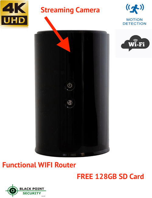 4K Hidden Security Spy Nanny Camera with Audio in Functional Wifi Router